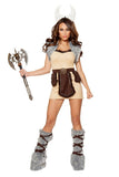 4 Piece Vicious Viking - Beige/Brown/Grey  Halloween