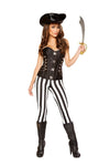 Halloween Costume  5 Piece Seven Seas Hottie - Black/White