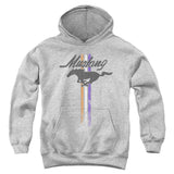 Ford Mustang/mustang Stripes-youth Pull-over Hoodie-athletic Heather