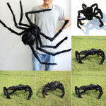 Super big plush spider made of wire and plush black and multicolour style for party Halloween