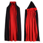 Vampire Cloak Cape Stand-up Collar Cap Red Black Reversible