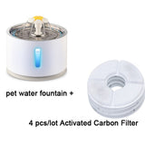 2.4L Automatic Cat Water Fountain Water level Window LED Electric Mute Water Feeder Dog Pet Drinker Bowl Pet Drinking Dispenser