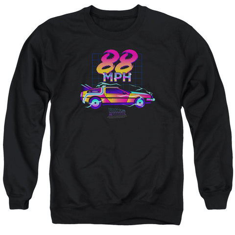 Back To The Future/88 Mph-adult Crewneck Sweatshirt-black