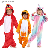 Children Kigurumi Unicorn Pajamas Animal Sleepwear Winter