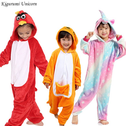 Children Kigurumi Unicorn Pajamas Animal Sleepwear Winter