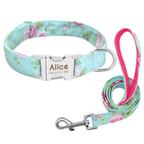 Dog Collar  Nylon Puppy Cat Dog Tag Collar Leash Pet Nameplate ID Collars Adjustable For Medium Large Dogs