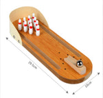 Wooden Mini Bowling Tabletop Game Leisure Decompression toys