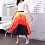 Women's Cartoon Printed Pleated Skirt