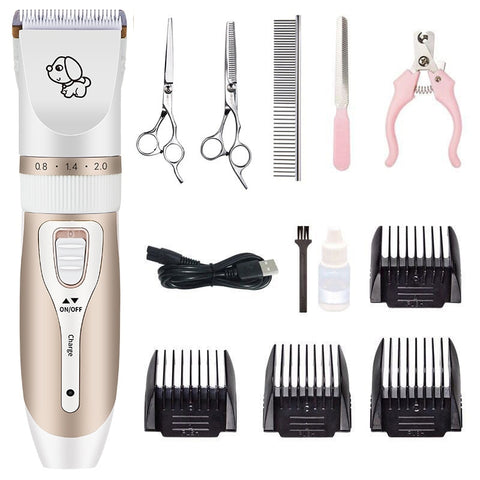 Rechargeable Professional Hair Clipper (Pet/Cat/Dog/Rabbit) Hair Trimmer Dog Hair Clipper Grooming Shaver Set Pets Haircut Tool