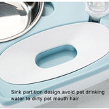 2 In 1 Pet Dog Cat Water Food Bowl Set Automatic Water Dispenser Bottle  Detachable Stainless Steel Small Puppy Dog Food Bowl