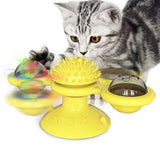 Cat Toy whit Turntable Built-in Rotaing LED Lights  Suction Cup Base