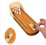 Wooden Mini Bowling Tabletop Game Leisure Decompression toys