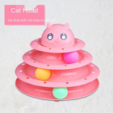 Cats Toys Turntable Balls 4 Layers Play Track Plate Cat Accessories Interactive Toy Indoor Pet Supplies For Cats Kitten Teasers