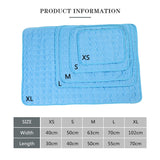 Pet Pad Summer Cooling Mat Dog Beds Mats Blue Pet Ice Pad Cool  Cold Silk Moisture-Proof  Cooler Mattress Cushion Puppy