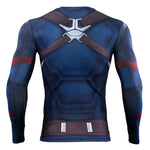 Avengers: Endgame Captain America Workout Compression Shirt - Long Sleeve Halloween