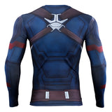 Avengers: Endgame Captain America Workout Compression Shirt - Long Sleeve Halloween