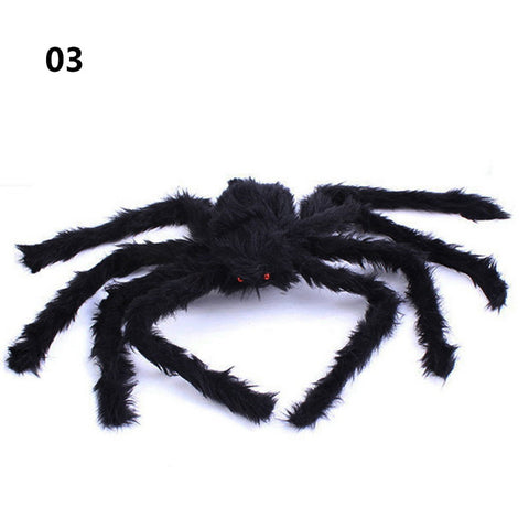 Super big plush spider made of wire and plush black and multicolour style for party Halloween