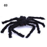 Super big plush spider made of wire and plush black and multicolour style for party Halloween