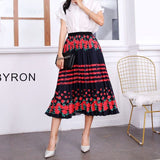 Women's Cartoon Printed Pleated Skirt