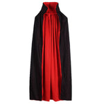 Vampire Cloak Cape Stand-up Collar Cap Red Black Reversible