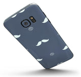 Cartoon Eyes Mustache Over Navy Pattern - Full Body Skin-Kit for the