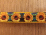 Leash/ Large/  Blue & Green Sunflowers