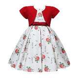 Yoliyolei Satin A-Line Cute Dress Girls Birthday Floral Print Dresses Children Clothing Casual Princess Party Clothes With Bow