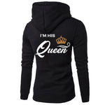 Printing Her King His Queen Lover Hoodies Harajuku Womens Clothing Sweatshirt Plus Size Couple Hoodies