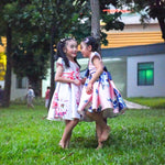 Yoliyolei Satin A-Line Cute Dress Girls Birthday Floral Print Dresses Children Clothing Casual Princess Party Clothes With Bow