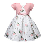 Yoliyolei Satin A-Line Cute Dress Girls Birthday Floral Print Dresses Children Clothing Casual Princess Party Clothes With Bow