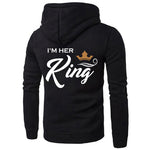 Printing Her King His Queen Lover Hoodies Harajuku Womens Clothing Sweatshirt Plus Size Couple Hoodies