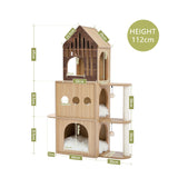 Cat Tree Furniture Tower Climb Activity Tree Scratcher Play House Kitty Tower Furniture Pet Play House
