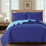 Sherry - 3 Piece - Solid Reversible Quilt Set -