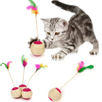 Cartoon Pet Cat Toy Stick Feather Rod Mouse Toy with Mini Bell Cat Catcher Teaser Interactive Cat Toy Kitten игрушки для кошек