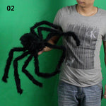 Super big plush spider made of wire and plush black and multicolour style for party Halloween