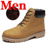 Winter Men Boots PU Outdoor Snow Ankle Boots Male Lace Up Anti-slip Booties British Sneakers Plus Size 46 Zapatos De Hombre