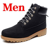 Winter Men Boots PU Outdoor Snow Ankle Boots Male Lace Up Anti-slip Booties British Sneakers Plus Size 46 Zapatos De Hombre