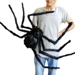 Super big plush spider made of wire and plush black and multicolour style for party Halloween