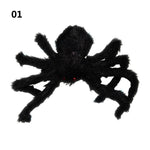 Super big plush spider made of wire and plush black and multicolour style for party Halloween