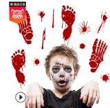 Horror Bloody Finger and Footprint  wall stickers Halloween