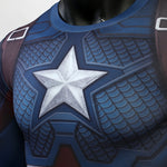 Avengers: Endgame Captain America Workout Compression Shirt - Long Sleeve Halloween