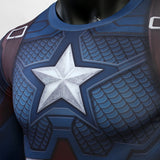 Avengers: Endgame Captain America Workout Compression Shirt - Long Sleeve Halloween