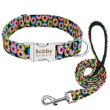 Dog Collar  Nylon Puppy Cat Dog Tag Collar Leash Pet Nameplate ID Collars Adjustable For Medium Large Dogs