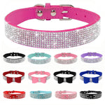 Puppy Cat Collars Adjustable Leather Bowknot