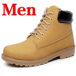 Winter Men Boots PU Outdoor Snow Ankle Boots Male Lace Up Anti-slip Booties British Sneakers Plus Size 46 Zapatos De Hombre