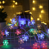LED Garland Holiday Snowflakes String Fairy Lights Hanging Ornaments Christmas Tree Decorations for Home Party Noel Navidad 2021