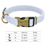 Nylon Dog Collar Pet Collar Engravable ID Tag Nameplate Reflective for Small Medium Large Dogs Pitbull Pug
