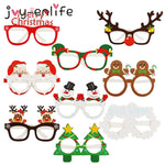 9pcs Santa Claus Xmas Tree Elk Glasses Frame Merry Christmas Glasses Photo Prop Christmas decorations new year Navidad kids gift