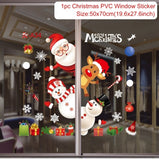 Christmas Window Stickers Merry Christmas Decorations For Home Christmas Wall Sticker Kids Room Wall Decals New Year Stickers