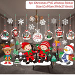 Christmas Window Stickers Merry Christmas Decorations For Home Christmas Wall Sticker Kids Room Wall Decals New Year Stickers